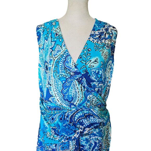 NWT Lauren by Ralph Lauren Blue Floral Dress size 14W - Picture 4 of 14